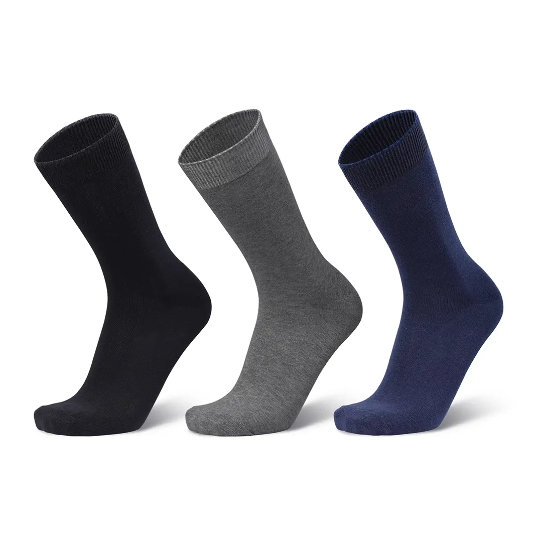 Men's Crew Length Cotton Socks, Pack of 3