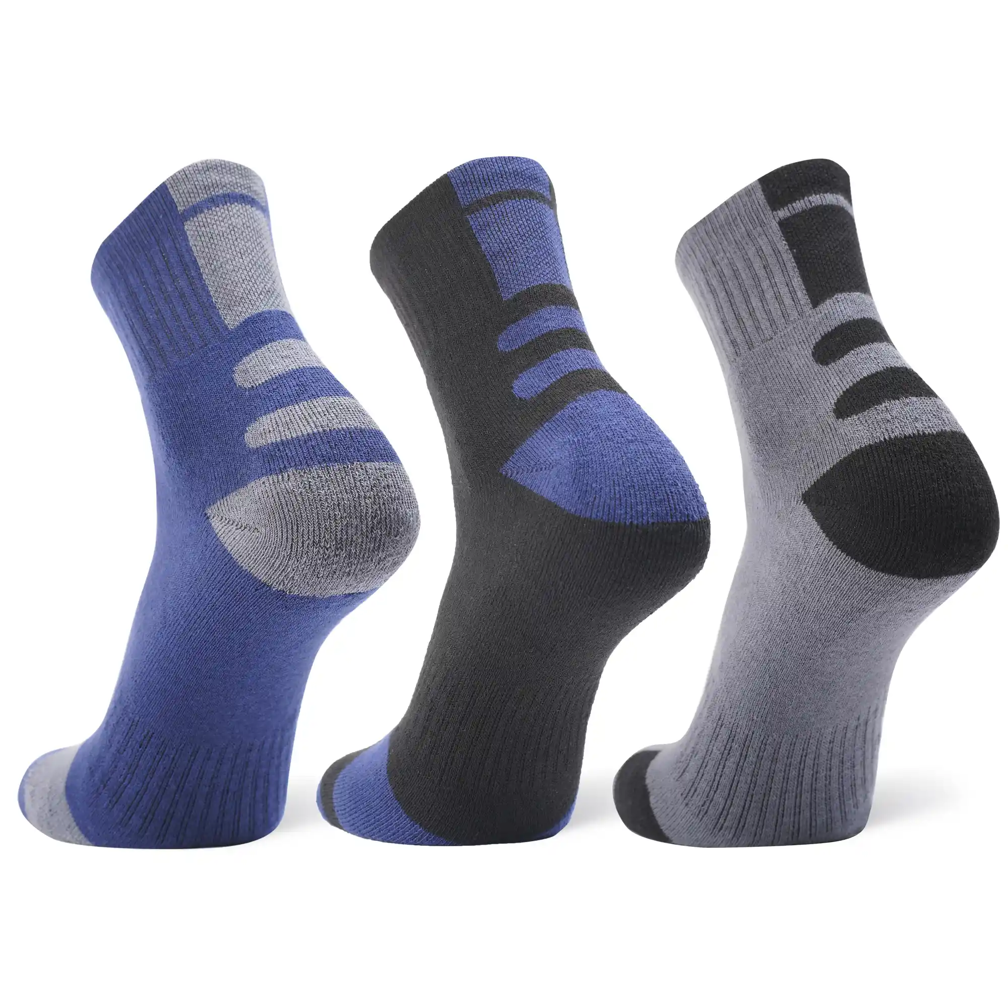 Men's Ankle Length Full Terry Cotton Sports Socks, Pack of 3