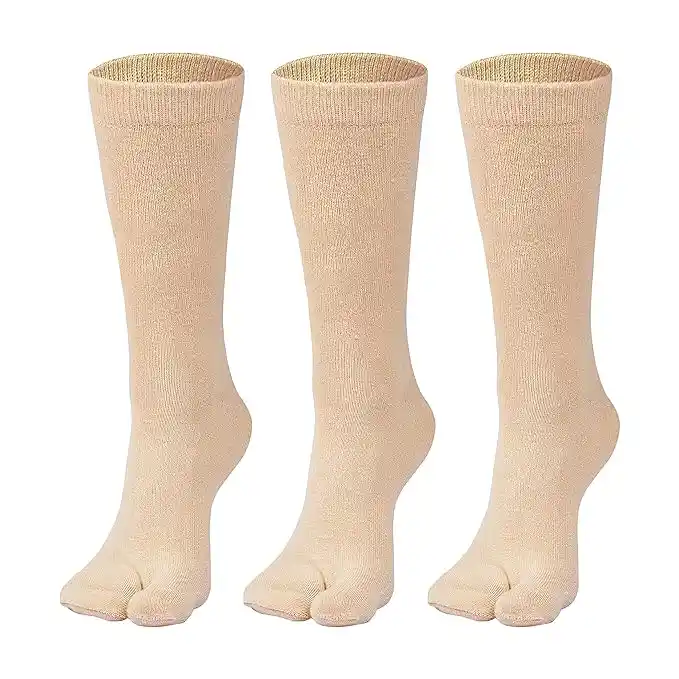 Women's Crew Length Cotton Thumb Socks, Pack of 3