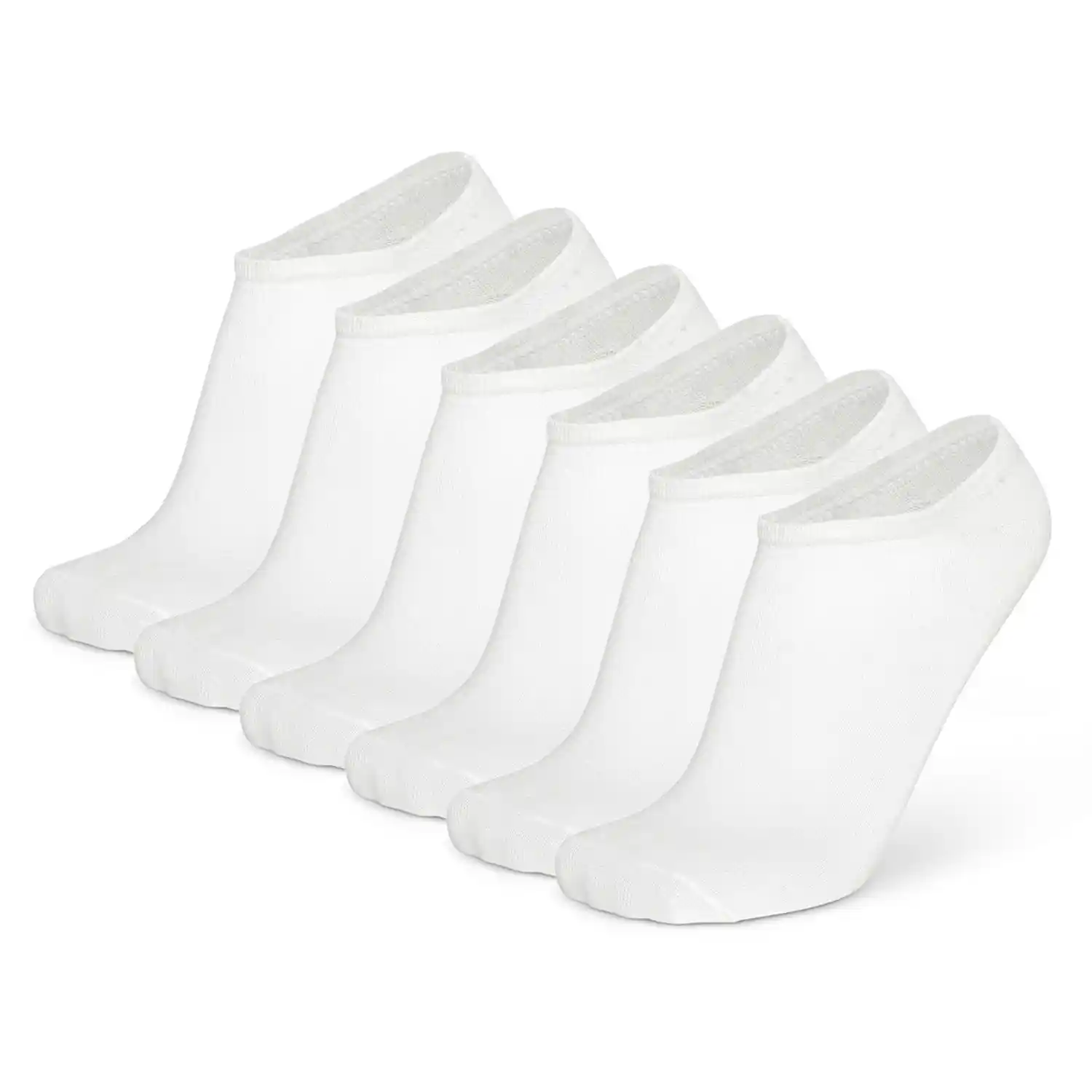 Women's Low Ankle Length Plain White Cotton Socks, Pack of 6