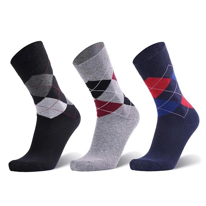 Men's Crew Length Cotton Socks, Pack of 3