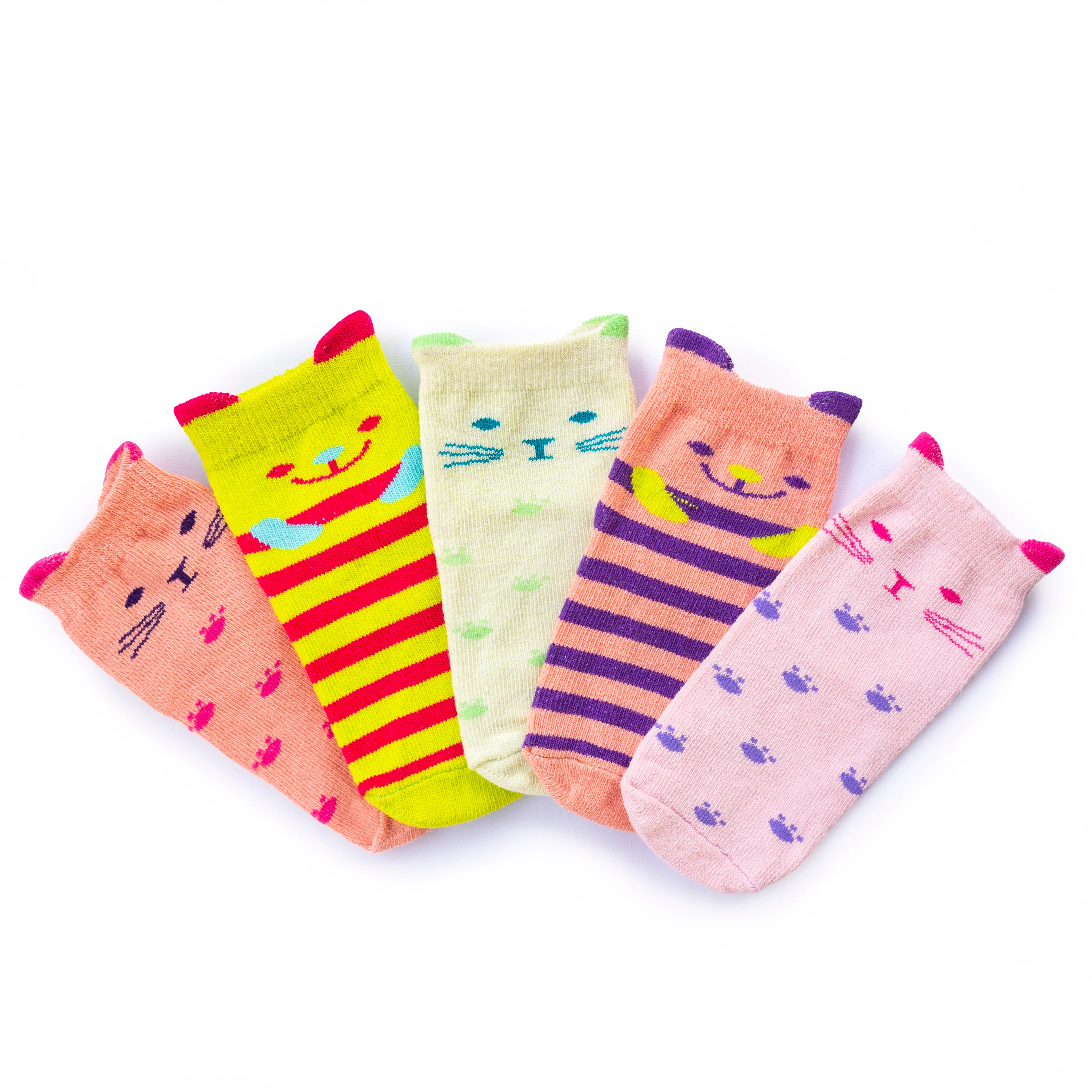 Kid's Ankle Length Cotton Socks for Baby Boy and Baby Girl, Pack of 5, Size 1 year - 2 years