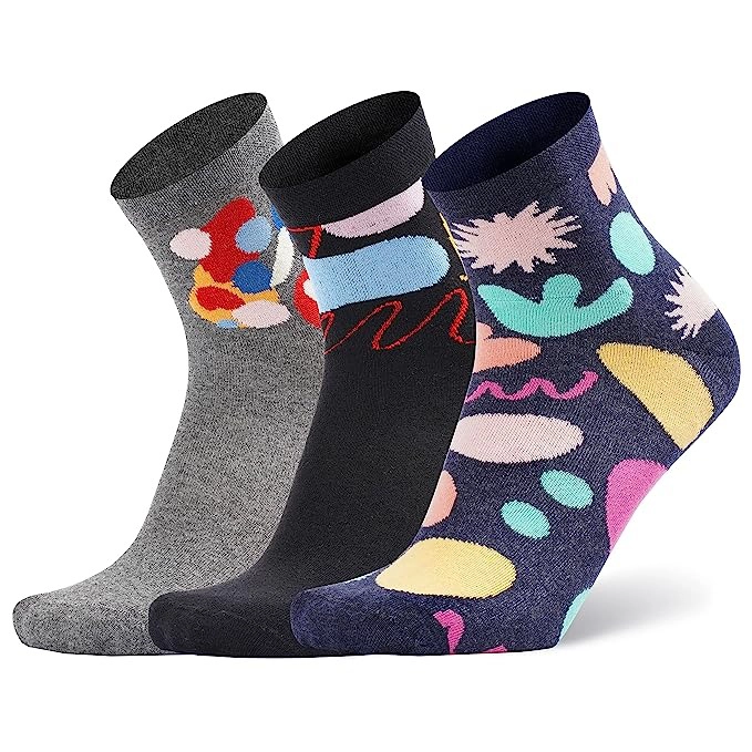 Men's Ankle Length Fun Cotton Socks, Pack of 3